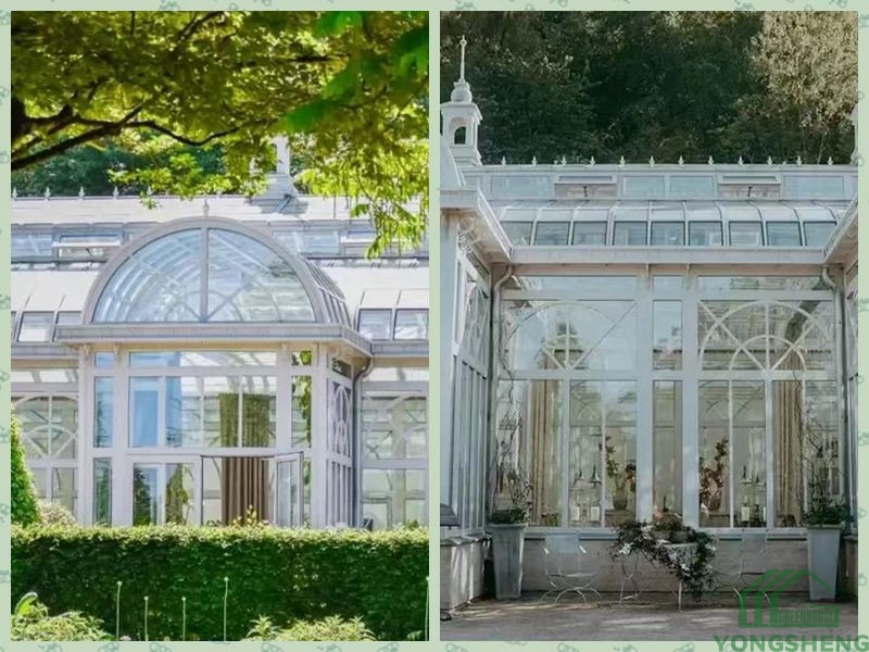 Large Victorian glass wedding greenhouse venue